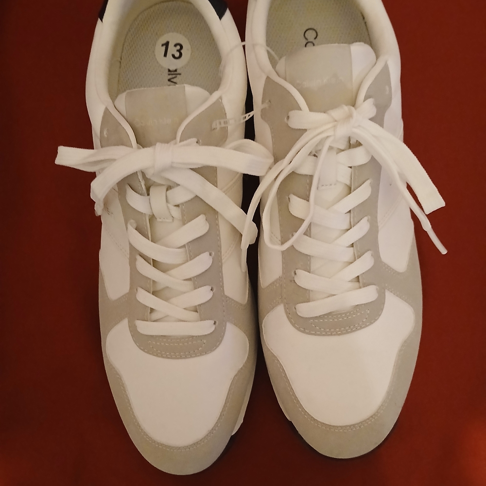Men's Fashion Sneakers Calvin Klein Granit Sn  White and Gray Sneakers